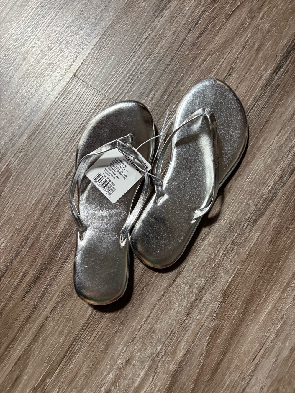 Sun & Sky Silver Metallic Women's Flip Flops AND Light Blue cushion flip flops